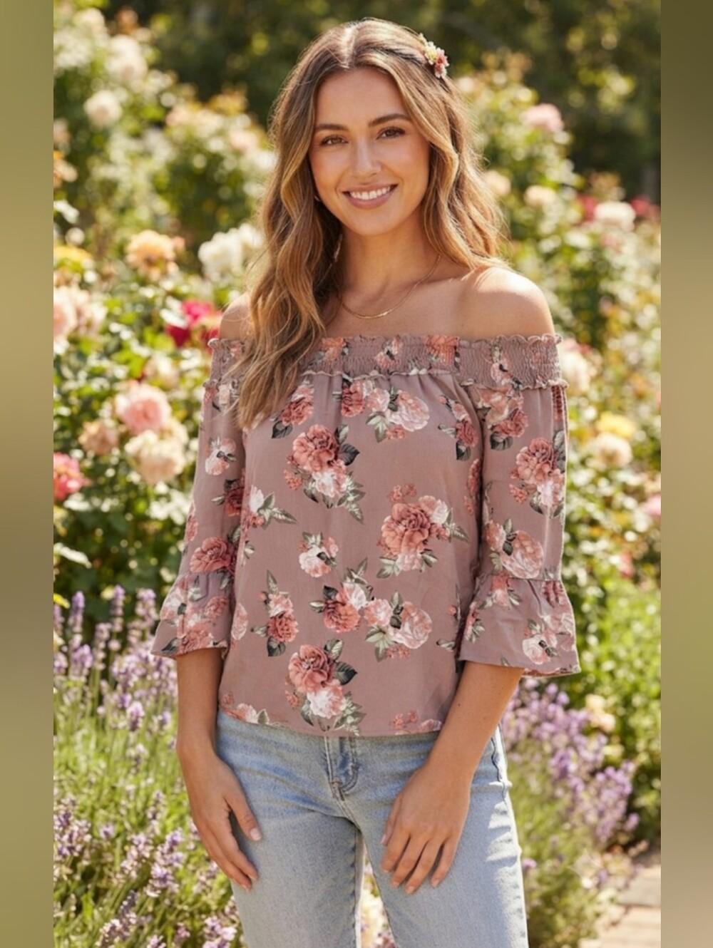 Rue 21 Off-The-Shoulder Floral Blouse